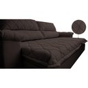 Ver imagem 4 de Sofá Retrátil e Reclinável 2,35m Molas Ensacadas Cama inBox Big Home Bordado 3D Linho Marrom