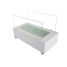 Lareira Ecológica 60 Cm Inox Etanol Álcool Rodízios Vidros Aquecedor Branca Branco - 4