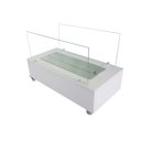 Ver imagem 4 de Lareira Ecológica 60 Cm Inox Etanol Álcool Rodízios Vidros Aquecedor Branca Branco