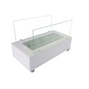 Ver imagem 3 de Lareira Ecológica 60 Cm Inox Etanol Álcool Rodízios Vidros Aquecedor Branca Branco