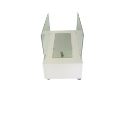 Lareira Ecológica 60 Cm Inox Etanol Álcool Rodízios Vidros Aquecedor Branca Branco - 1