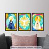 Conjunto 3 Quadros Decorativos Santos Religiosos Los Quadros - 2