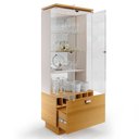 Ver imagem 3 de Sala de Jantar com Cristaleira Aura e Buffet Aparador Sollare Cinamomo/off White - Hb Móveis