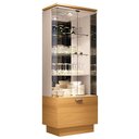 Ver imagem 2 de Sala de Jantar com Cristaleira Aura e Buffet Aparador Sollare Cinamomo/off White - Hb Móveis