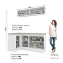 Ver imagem 4 de Lavanderia Modulada 05 Peças 100% MDF com Balcão Canto Reto e Tampo Branco HP/Calcare Americana