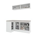 Ver imagem 3 de Lavanderia Modulada 05 Peças 100% MDF com Balcão Canto Reto e Tampo Branco HP/Calcare Americana