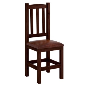 Kit 4 Cadeiras Madeira Maciça Estofado Corino Marrom Diamante Cor Castanho Nemargi