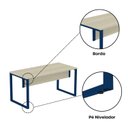 Ver mais imagens de Escrivaninha Mesa Escritório X 150cm Industrial Castanheira e Azul Delrei Cinza