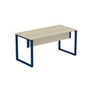 Ver imagem 3 de Escrivaninha Mesa Escritório X 150cm Industrial Castanheira e Azul Delrei Cinza