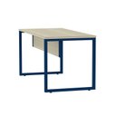 Ver imagem 6 de Escrivaninha Mesa Escritório X 150cm Industrial Castanheira e Azul Delrei Cinza