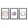 Conjunto 3 Quadros Decorativos Amor Flor de Lotus e Gratidão Los Quadros - 1