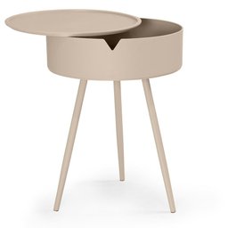 Mesa Lateral/Apoio Redonda Multifuncional Mônaco - Nude - 2