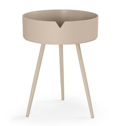 Mesa Lateral/Apoio Redonda Multifuncional Mônaco - Nude - 3