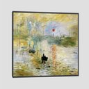 Ver imagem 1 de Quadro Claude Monet Nascer Do Sol Tela Moldura Preta 80X80Cm