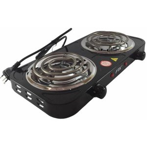 Super Fogão Cooktop Aspiral Elétrico Portátil 2 Bocas 2000w - 110v Portátil 5 Temperaturas