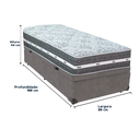 Ver imagem 3 de Cama Box Baú Cinza e Colchão Black Graphite Molas Ensacadas Solteiro 88x188x27 Anjos