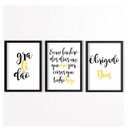 Ver imagem 1 de Conjunto 3 Quadros Decorativos Obrigado Deus Gratidão Los Quadros