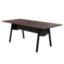 Ver imagem 1 de Mesa de Reunião 200cm para 8 Pessoas com Caixa de Tomadas Industrial Executive Prata/Louro Preto