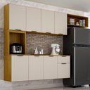 Ver imagem 2 de Armario de Cozinha Nara Compacta 8 Portas com 1 Gaveta 193cm Cinamomo/off White