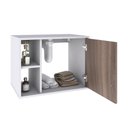 Ver imagem 3 de Conjunto Balcão C-cuba Q32 e Espelheira Soft 600 Branco Chess C-carvalho Dark Branco Chess C-nogal