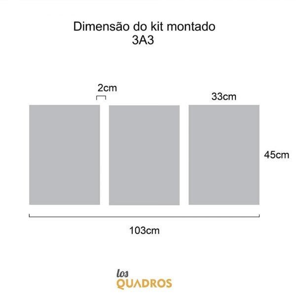 Conjunto 3 Quadros Decorativos Mosaico Moderno Los Quadros - 3