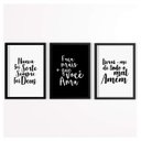 Ver imagem 1 de Conjunto 3 Quadros Decorativos Nunca Foi Sorte Sempre Foi Deus Los Quadros