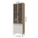 Ver imagem 3 de Paneleiro Duplo Modulado com Vidro Fidelitá Paris 70cm 4 Portas