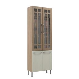 Paneleiro Duplo Modulado Com Vidro Fidelitá Paris 70cm 4 Portas	 - 3