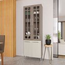 Ver imagem 1 de Paneleiro Duplo Modulado com Vidro Fidelitá Paris 70cm 4 Portas