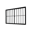 Ver imagem 2 de Vitrô 2 Folhas de Correr Aluminio Preto com Grade 1,00x1,20