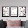 Conjunto 3 Quadros Decorativos Amor e Fé Fundo Abstrato Los Quadros - 2
