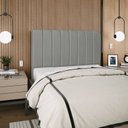 Ver imagem 2 de Cabeceira Estofada Cama Box Queen Carla 160cm Linho:cinza Escuro