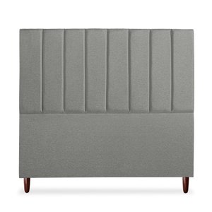 Cabeceira Estofada Cama Box Queen Carla 160cm Linho:cinza Escuro