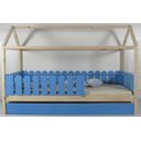 Ver imagem 1 de Bicama Infantil Solteiro Casinha Colorida Madeira Maciça Pinus Grade Cercadinho