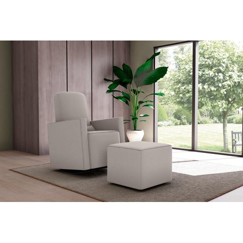 Poltrona Amamentação Balanço C/puff Annecy Suede Bege B251 - Matrix