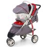 Carrinho 3 Rodas Cross Grafite/ Vermelho com Bebê Conforto - Galzerano - 3
