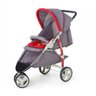 Carrinho 3 Rodas Cross Grafite/ Vermelho com Bebê Conforto - Galzerano - 2