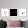 Conjunto 3 Quadros Decorativos Fé Amor e Família Coração Los Quadros - 2