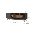 Ver imagem 3 de Rack para TV até 55 Polegadas 151,7cm Pés em Madeira Maciça 1 Porta com Nicho Yescasa