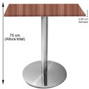 Ver imagem 5 de Mesa Beta Inox 75 Cm (altura) Disco Redondo Tampo Mdp Quadrado 70 Cm (larg) X 2,50 Cm (alt) Walnut