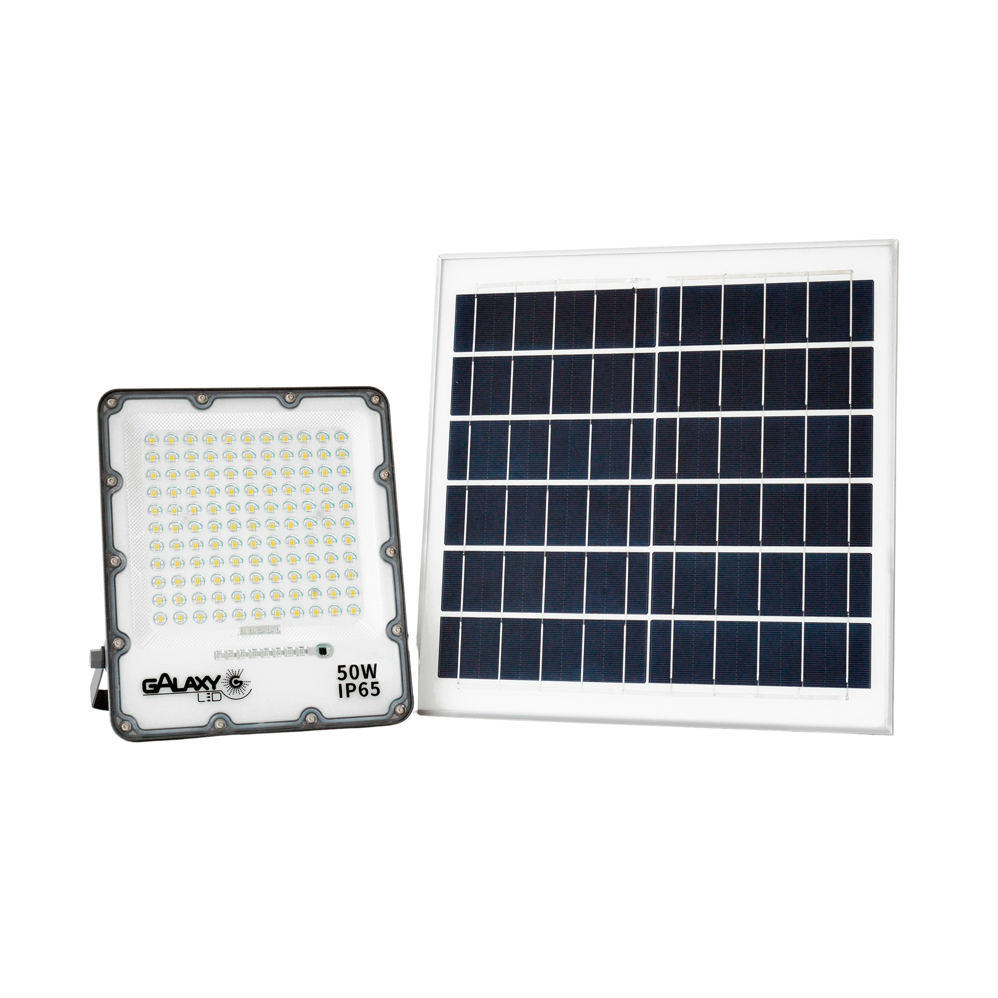Refletor de Led IP65 50W com Placa Solar Branco Frio/6500K