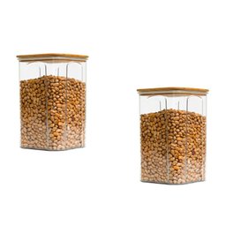 Kit 2 Pote Hermético Mantimentos Organizador Acrílico 1,4l - 1