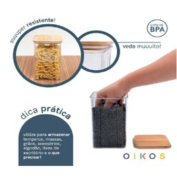 Kit 2 Pote Hermético Mantimentos Organizador Acrílico 1,4l - 2