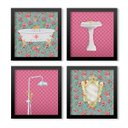 Ver imagem 1 de Conjunto 4 Quadros Decorativos Banheiro Artístico Los Quadros