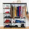 Armário Arara Industrial Closet Completo Modular Ample de Ferro e Madeira Tabaco e Preto - 1