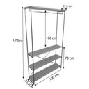 Ver imagem 6 de Armário Arara Industrial Closet Completo Modular Ample de Ferro e Madeira Tabaco e Preto