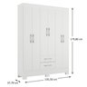 Guarda-roupa 6 Portas 2 Gavetas Gr6223 Branco Natal Rodial Móveis - 4