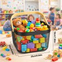 Ver imagem 2 de Cesto Organizador Multiuso Decorativo Metálico Porta Utensílio Frutas C/ Alça:preto