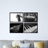 Conjunto 4 Quadros Decorativos Instrumentos Musicais Los Quadros - 2