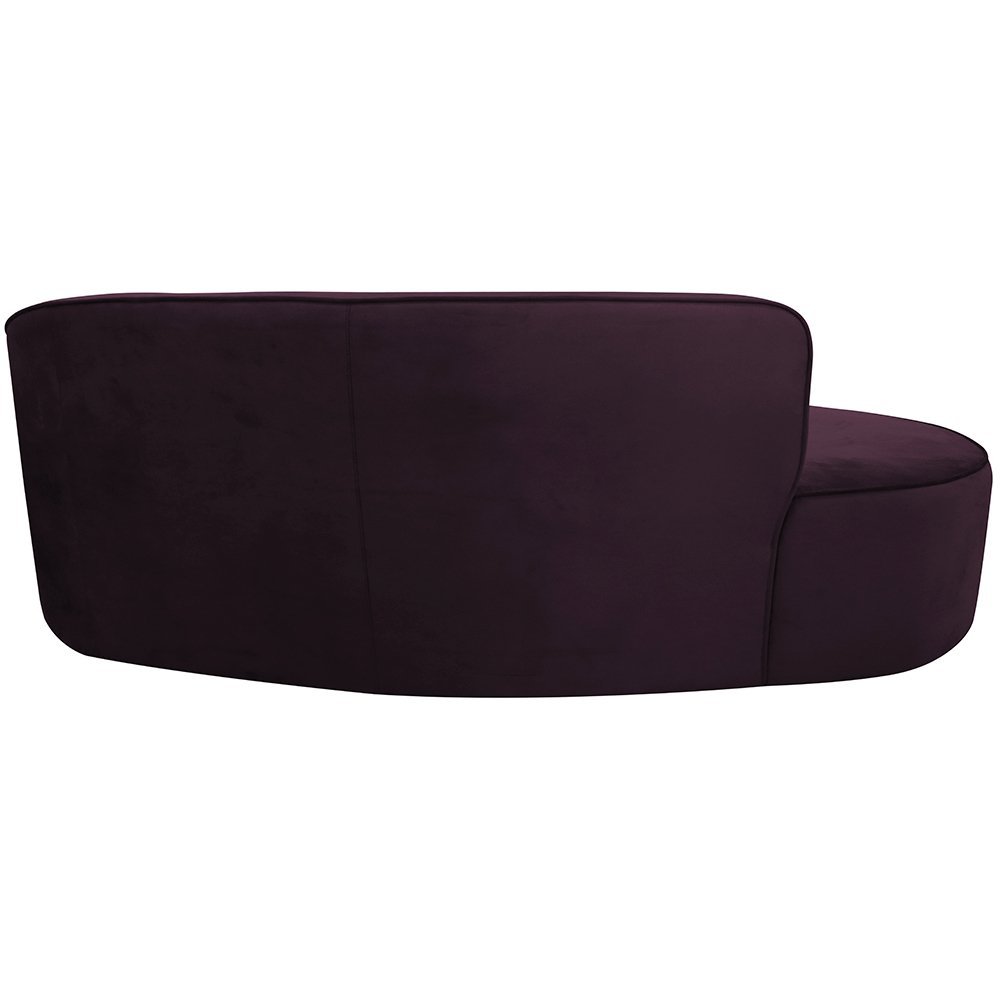 Sofá Curvo 03 Lugares 180cm Braço Esquerdo Eron Veludo Roxo - CasaePoltrona - 7